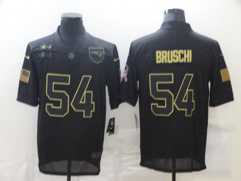 Men's New England Patriots Tedy Bruschi #54 Black Jersey